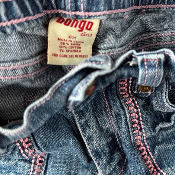 Y2K Girls Bongo Pink Flower Embroidered Jeans - Picture 3 of 5